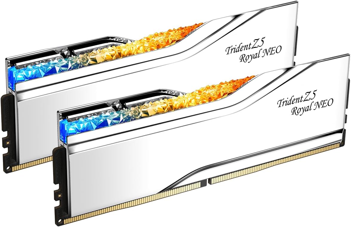 G Skills Ram Desktop 32GB (16x2) 6000MHZ CL28-36 DDR5 Trident Z5 Royal Neo Series F5-6000J2836G16GX2-TR5NS G Skills Ram Desktop 32GB (16x2) 6000MHZ CL28-36 DDR5 Trident Z5 Royal Neo Series F5-6000J2836G16GX2-TR5NS